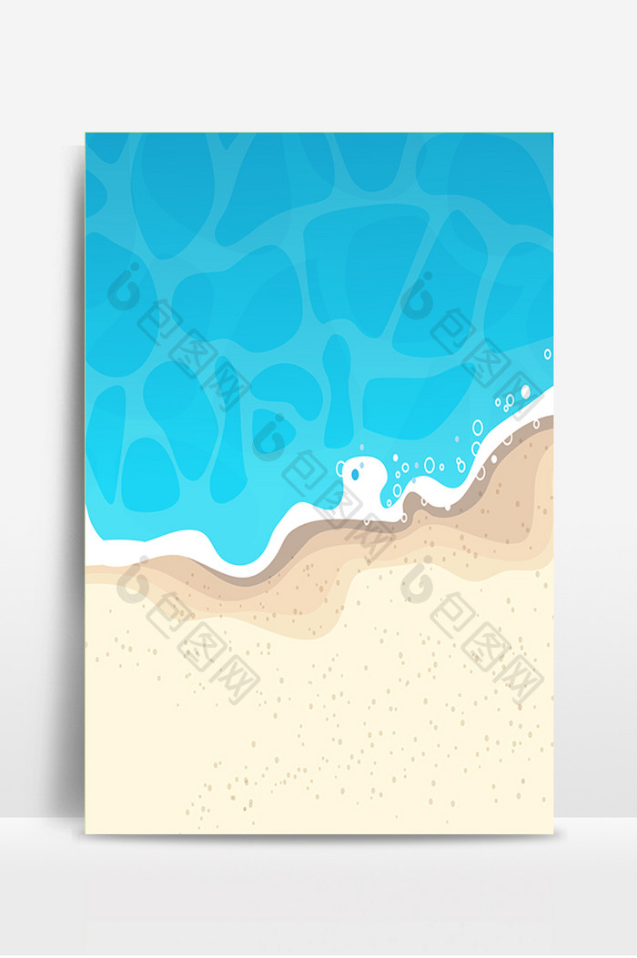 夏日海边沙滩设计背景图
