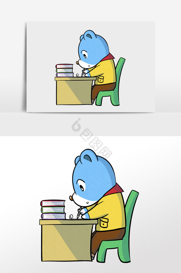 小学生写作业漫画图图片-小学生写作业漫画图素材免费下载-包图网
