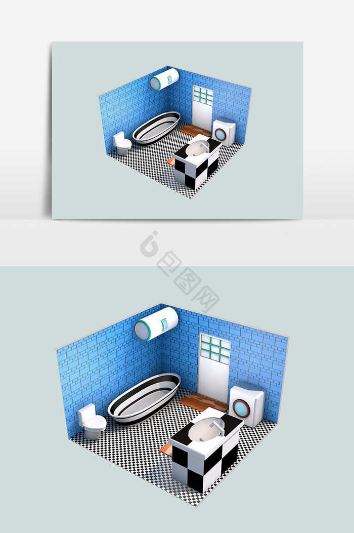 洗手间浴室3D图片