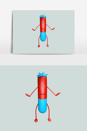 立体可爱卡通胶囊形象元素
