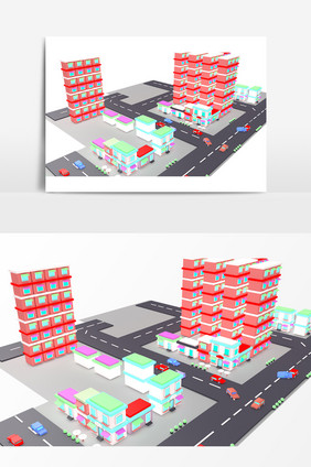 3D建筑城市立体素材