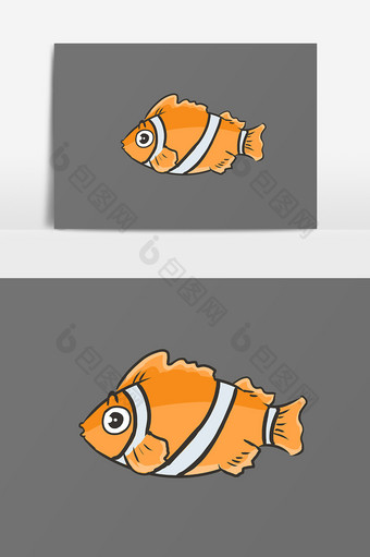 卡通鱼类海产动物元素图片