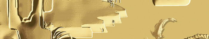 新中式金色山水浮雕效果电视背景墙