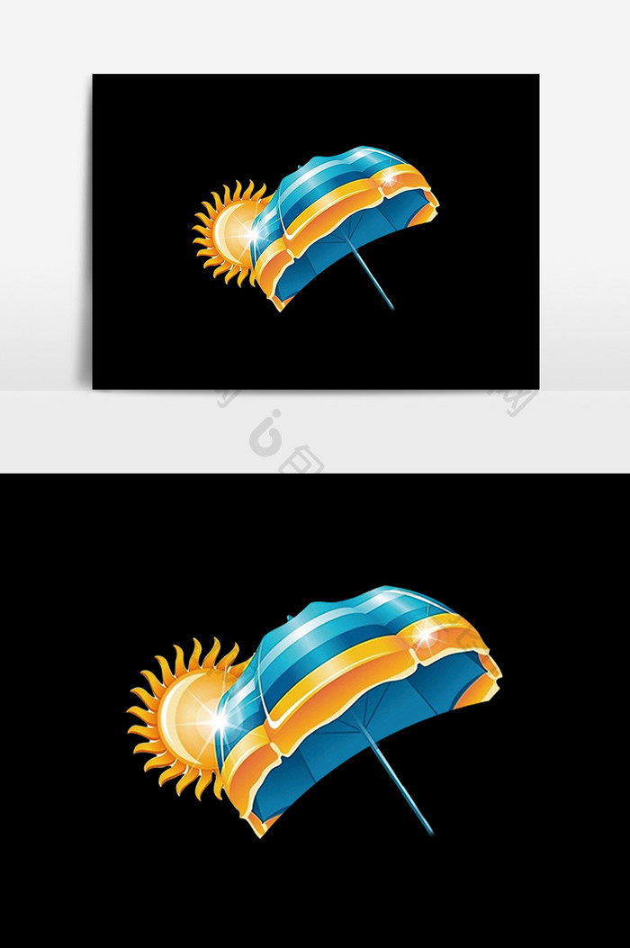太阳伞装饰图案阳光设计元素
