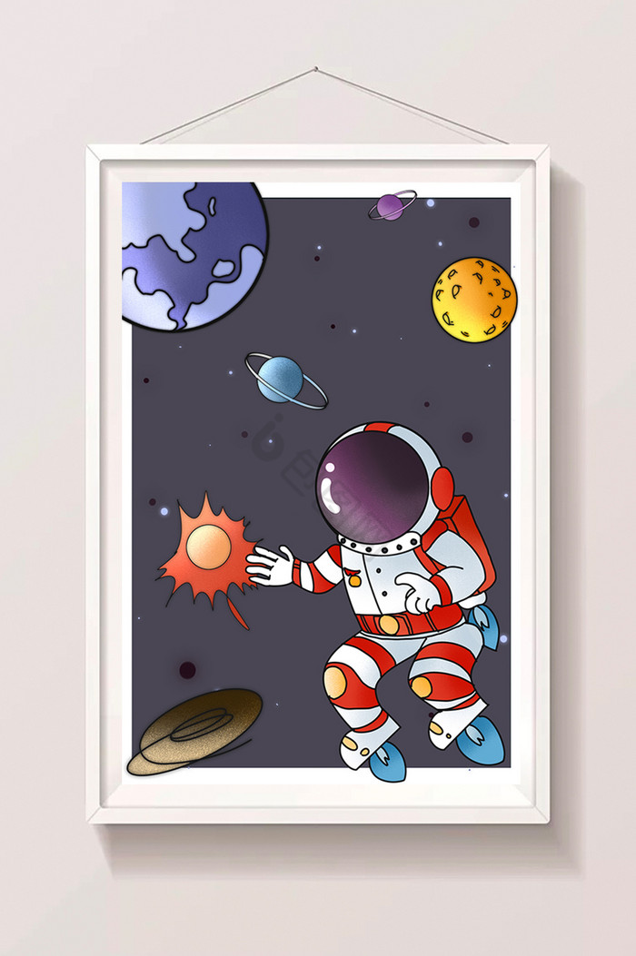 新科幻科技宇宙探索宇航员插画