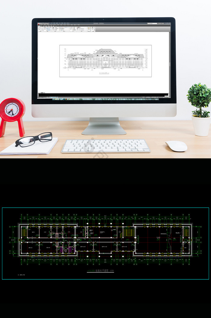 多层办公楼建筑施工图CAD方案图图片