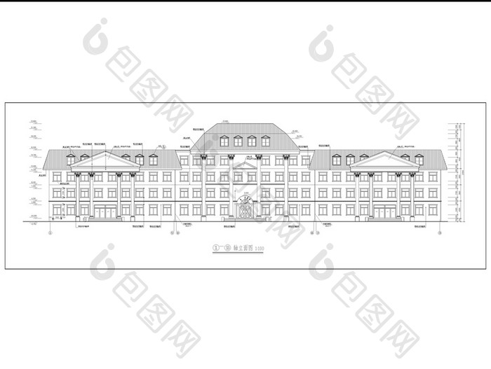 多层办公楼建筑施工图CAD方案图