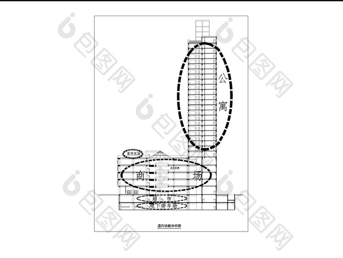 高层宾馆建筑设计方案图CAD