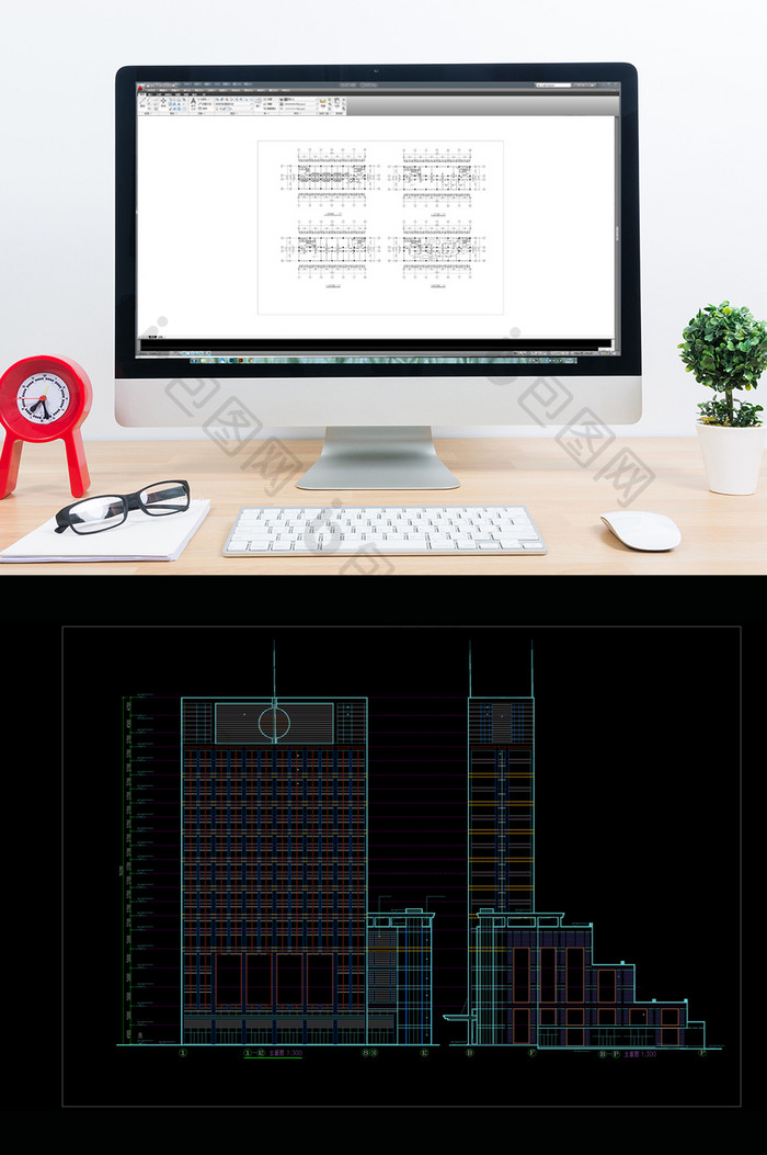 功能复杂的综合商业办公楼CAD施工图