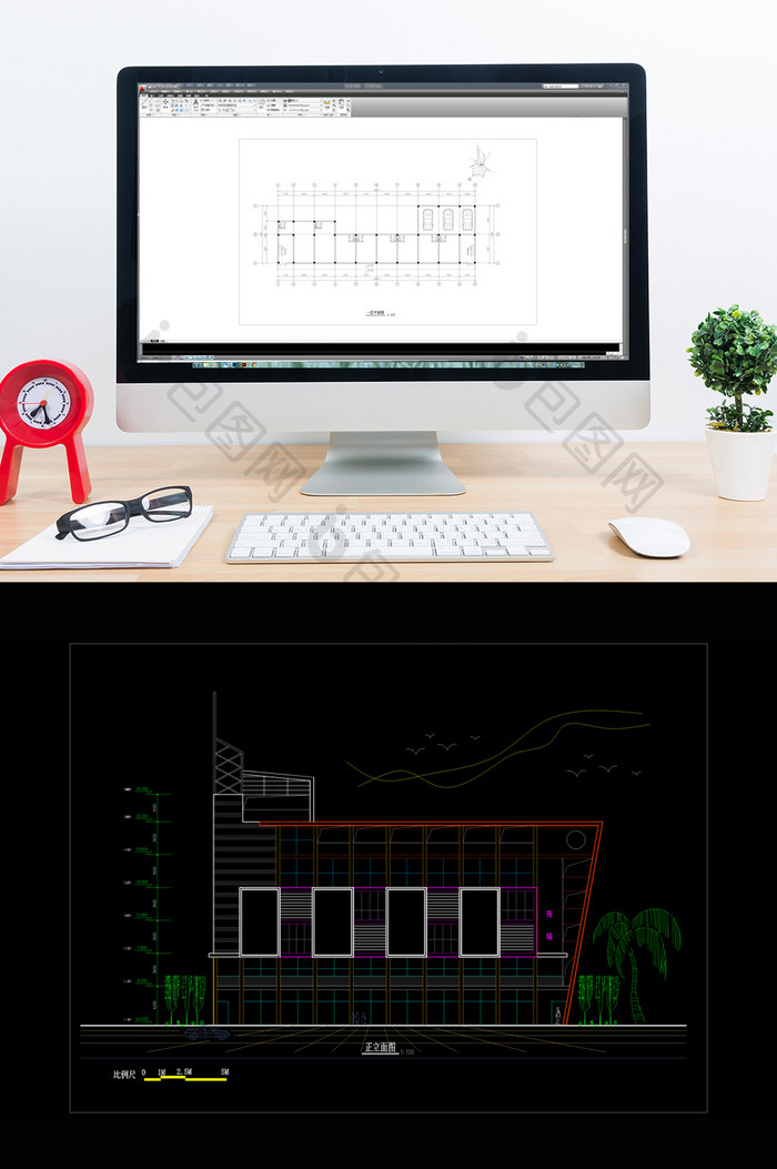 六层商业建筑平立面方案图CAD