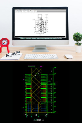 某商业街塔楼建筑施工图CAD