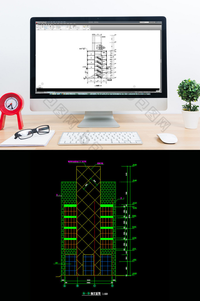 某商业街塔楼建筑施工图CAD