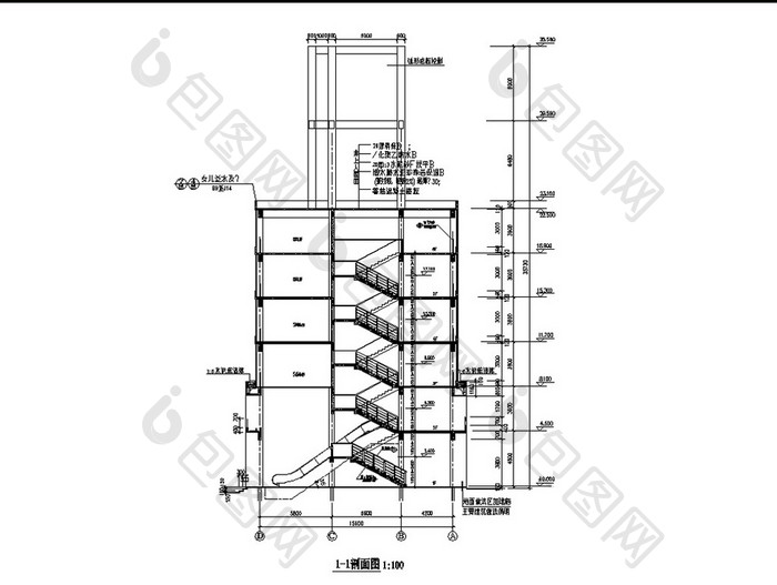 某商业街塔楼建筑施工图CAD