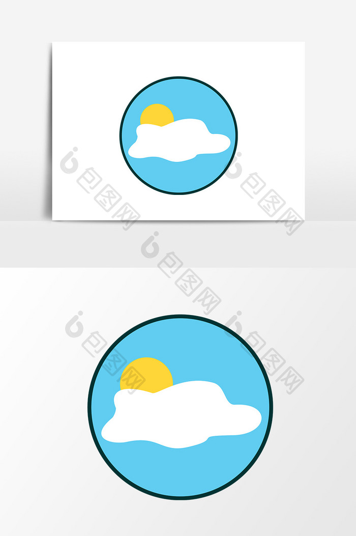 多云手绘图标矢量图
