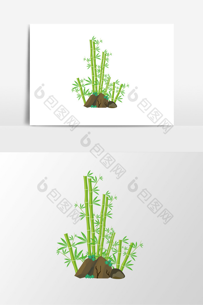 矢量绿色植物竹子元素