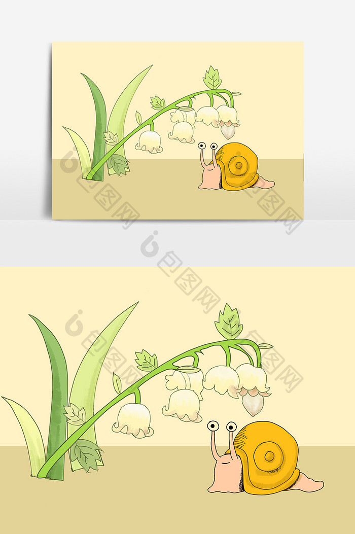 手绘蜗牛设计元素