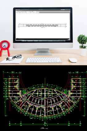 某广场舞台及网点建筑施工图CAD