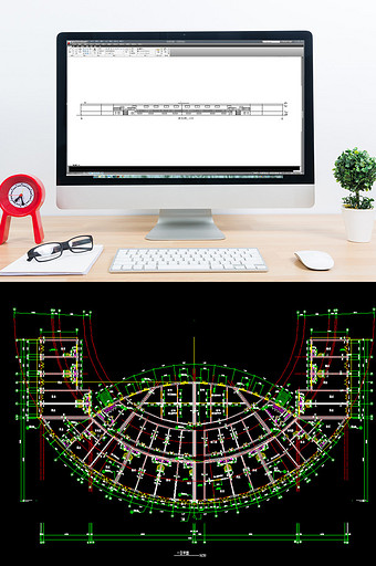 某广场舞台及网点建筑施工图CAD图片