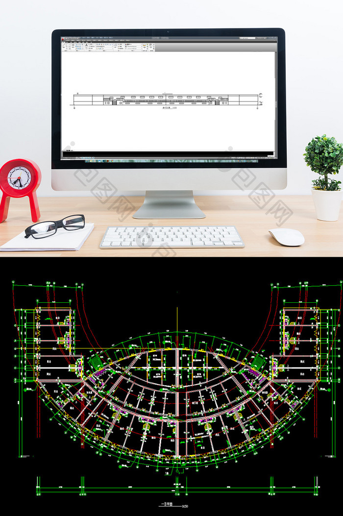 某广场舞台及网点建筑施工图CAD