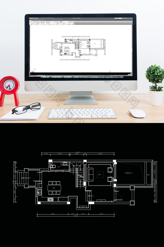 别墅户型地下室CAD平面方案图片图片