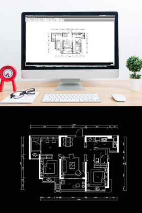 三房户型CAD定制设计