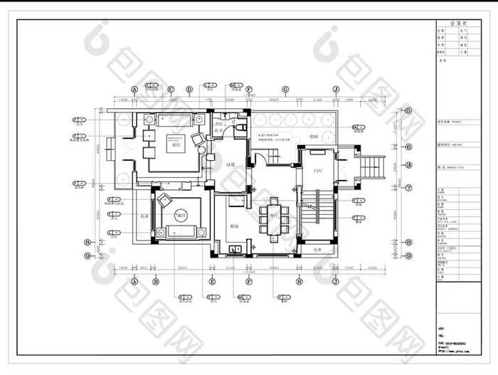 别墅户型平面方案定制CAD