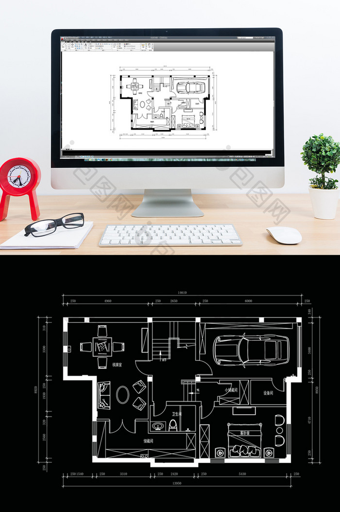 别墅地下室平面定制方案CAD