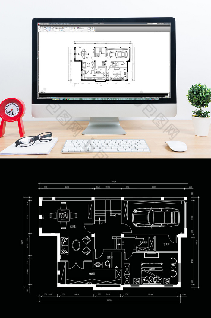 别墅地下室平面定制方案CAD图片图片