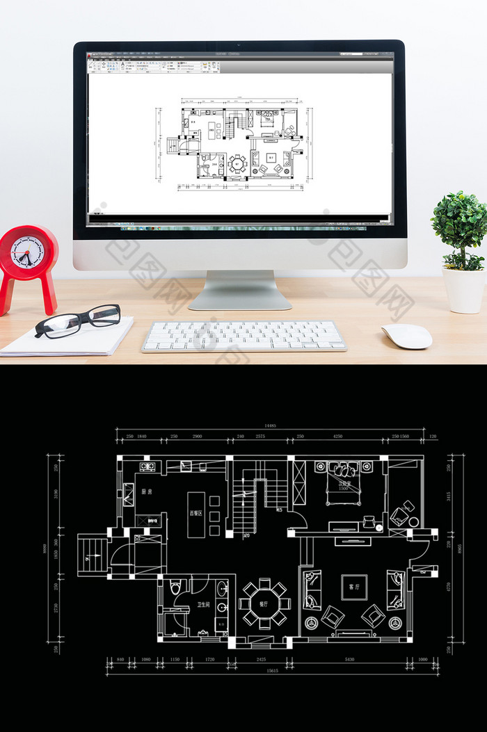 联排别墅CAD平面定制方案图片图片