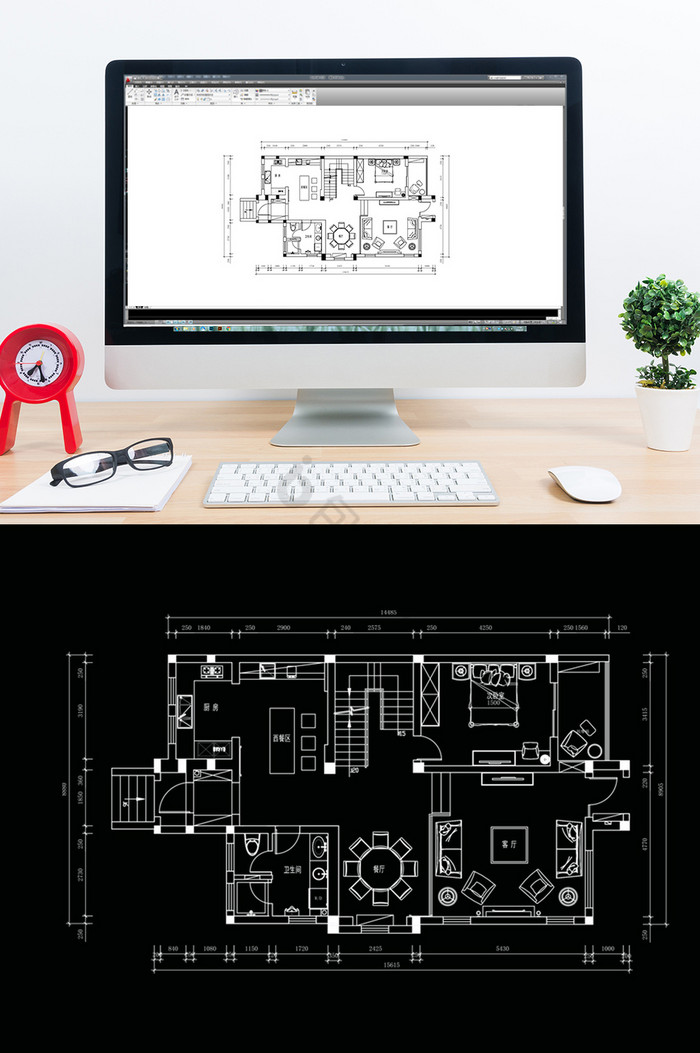 联排别墅CAD平面定制方案图片