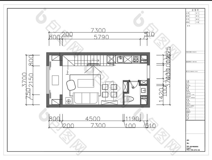 单身公寓CAD平面方案设计