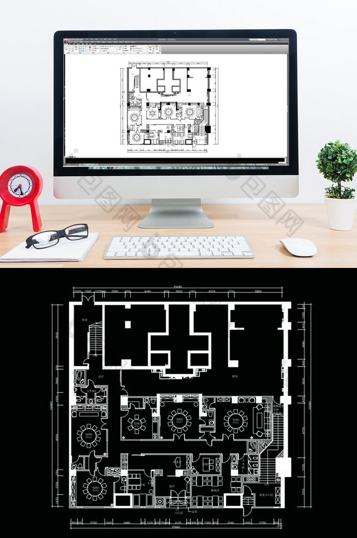 CAD餐饮空间设计方案图片图片