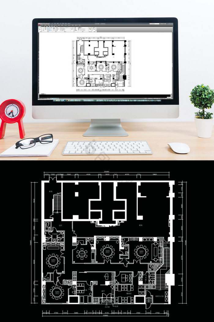 CAD餐饮空间设计方案图片