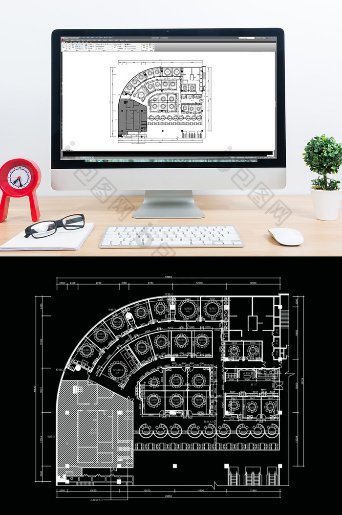 餐饮空间设计CAD平面方案规划
