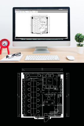 CAD办公空间设计