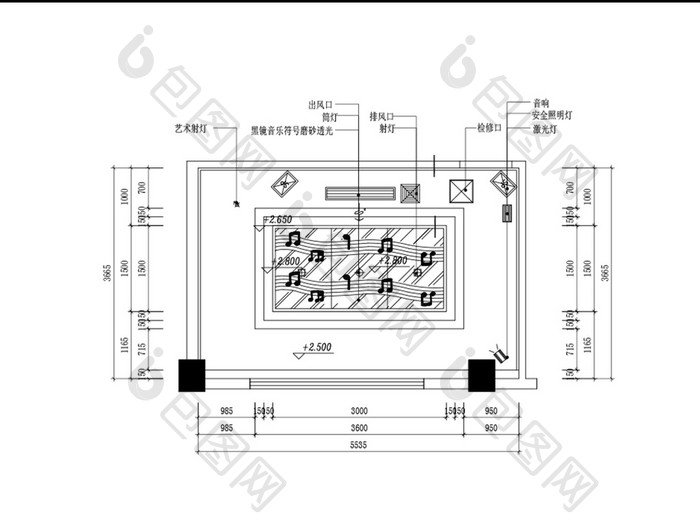 CAD平面布置图KTV包厢立面图