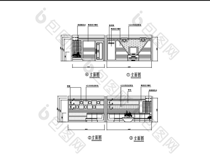 KTV包间立面图CAD图纸