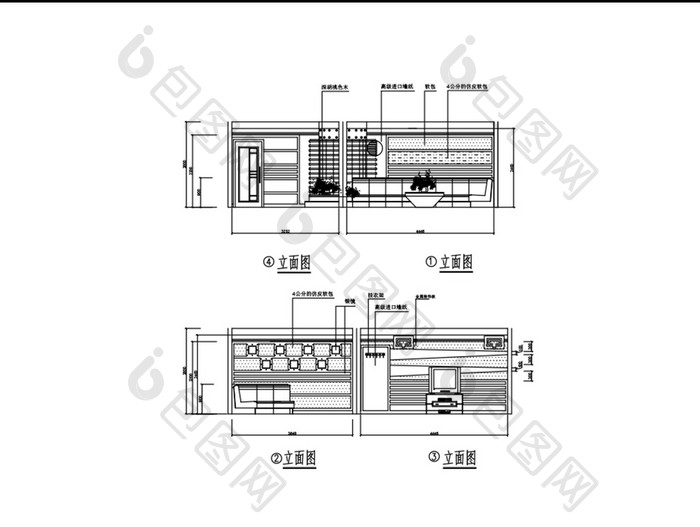 KTV包厢立面图CAD图纸