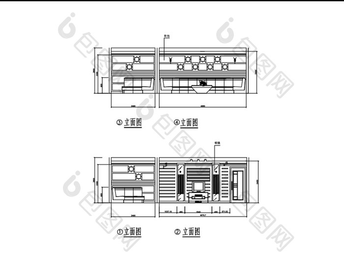 KTV包间立面图纸CAD图纸