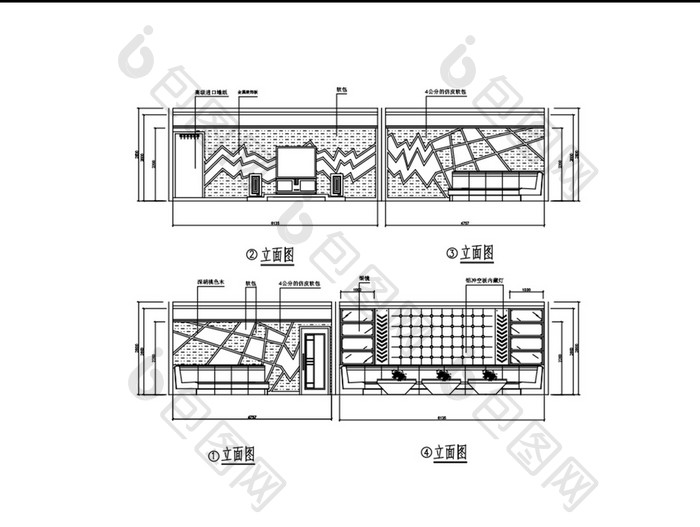 KTV包间立面布置图纸CAD图