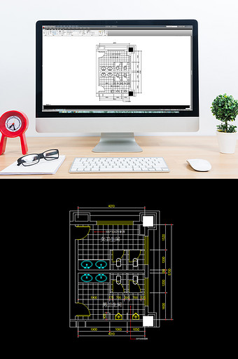 公共卫生间CAD平面图纸图片