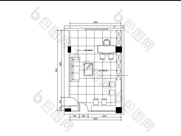 办公室CAD平面布置图纸