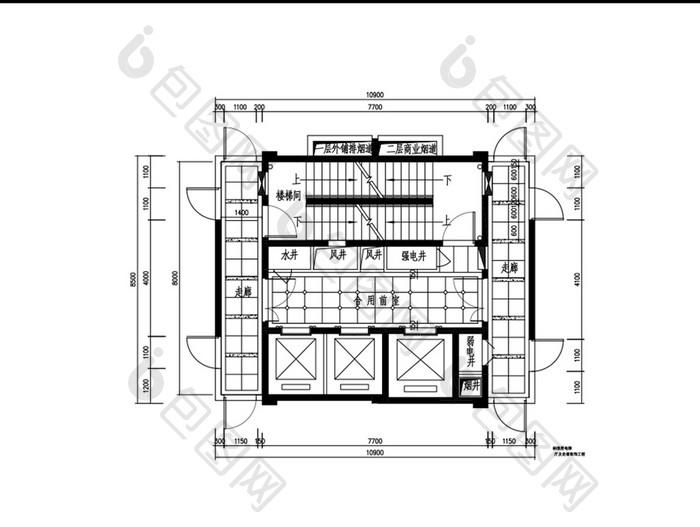 公共客梯电梯CAD平面图纸