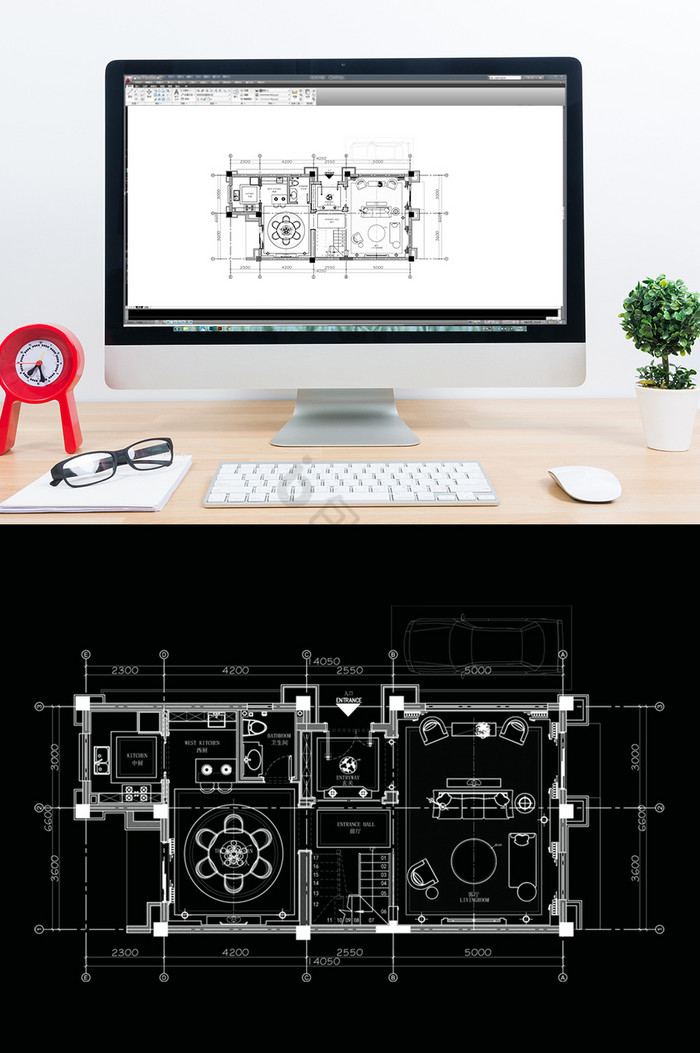 联排别墅CAD平面方案设计图片