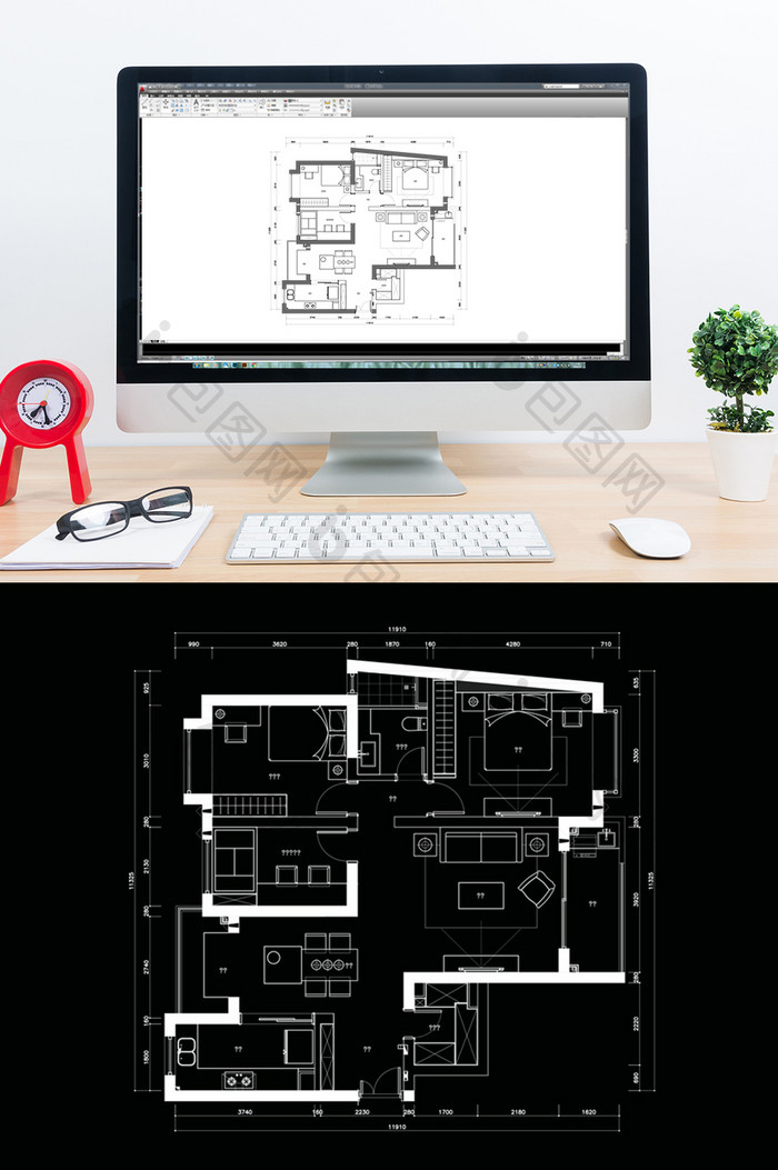 三居室规划设计方案CAD