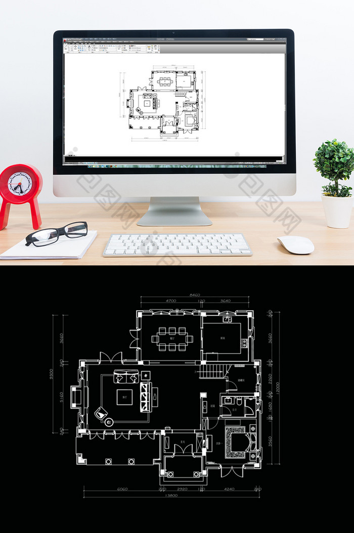 联排别墅户型设计方案CAD图片图片