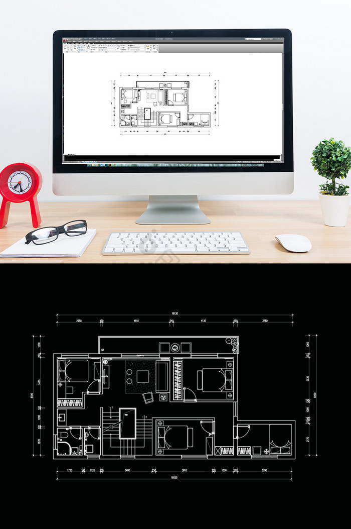 联排别墅户型CAD方案定制设计图片