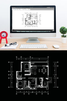 三居室户型定制平面方案设计CAD