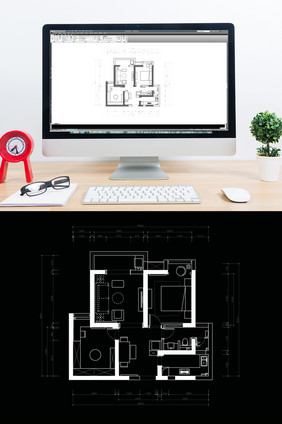 小两房户型定制平面方案设计CAD