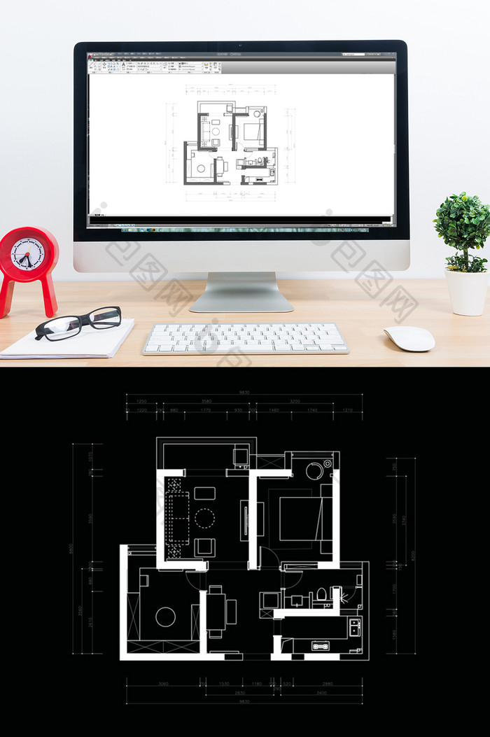小两房户型定制平面方案设计CAD